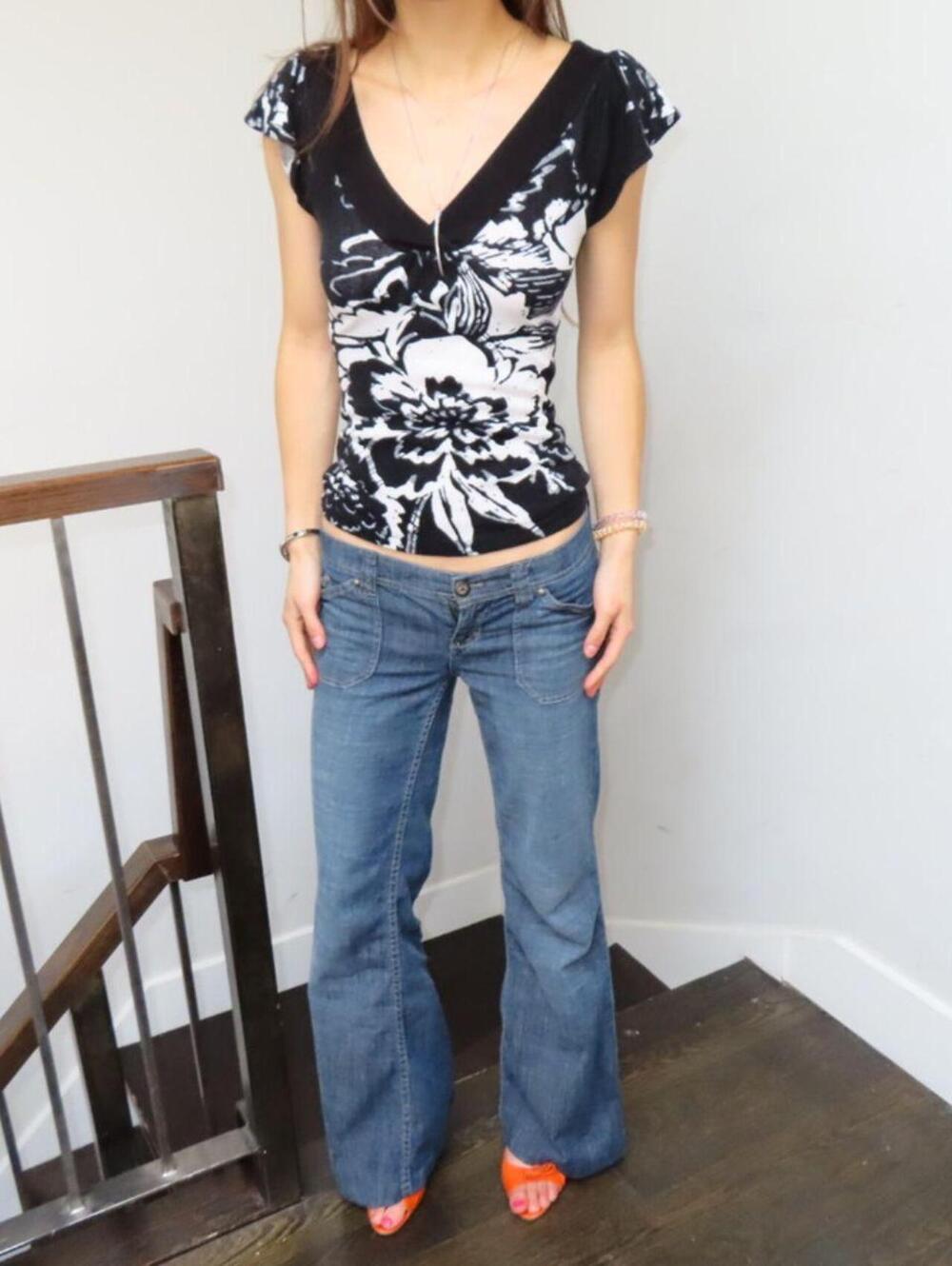 Express Women's Black and White Shirt